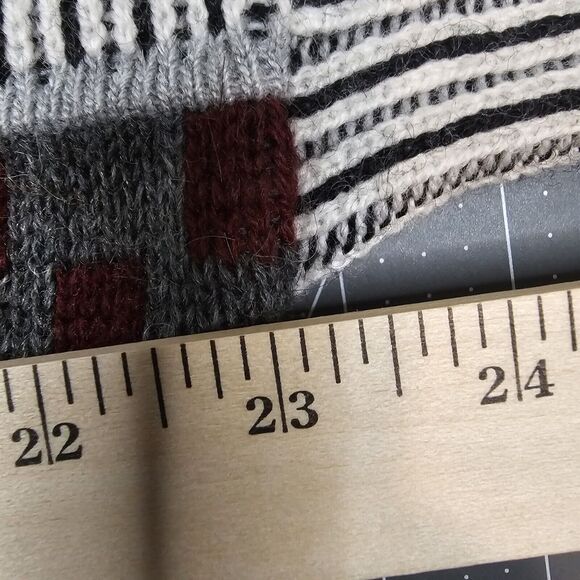 Vintage Hess Sweater Mens XL Mock Neck Italy Geometric Cosby Nordic Preppy Retro - Picture 6 of 7